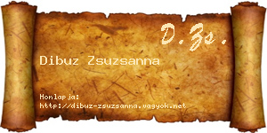 Dibuz Zsuzsanna névjegykártya